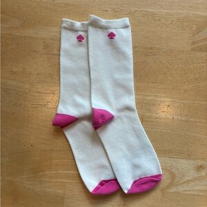 Kate Spade White and Pink Logo Socks NWOT